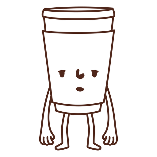 Dibujos animados de vaso de plástico de café Diseño PNG