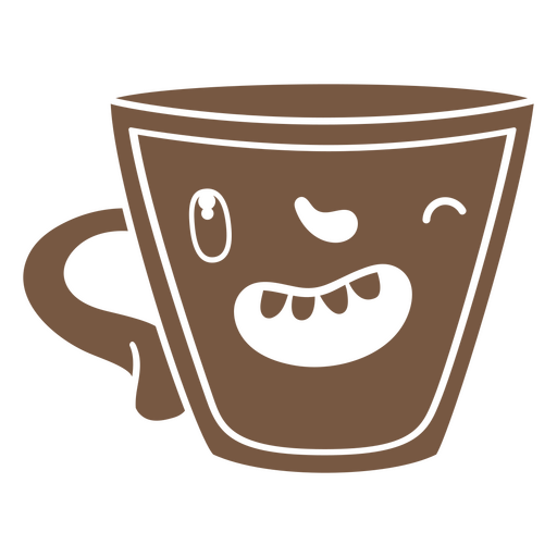 Taza de café que muestra una gran sonrisa Diseño PNG