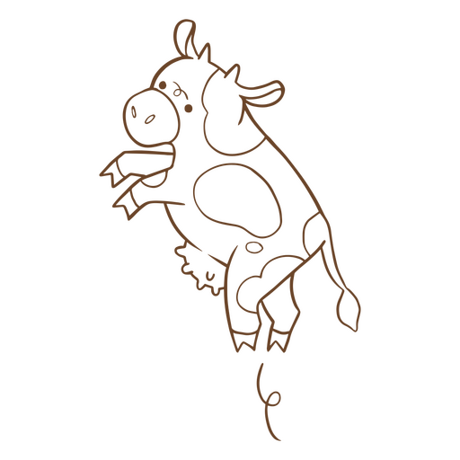 Cute little cow stroke outline PNG Design