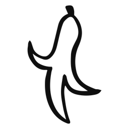 Banana peel doodle outline PNG Design