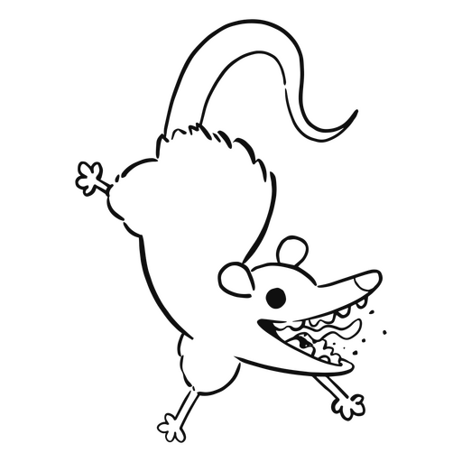 Ratón juguetón cayendo Diseño PNG