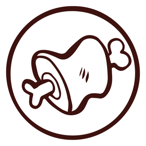 Meat on bone doodle outline PNG Design