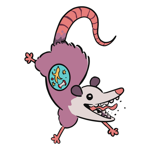 Falling playful mouse with cutaway section PNG Design