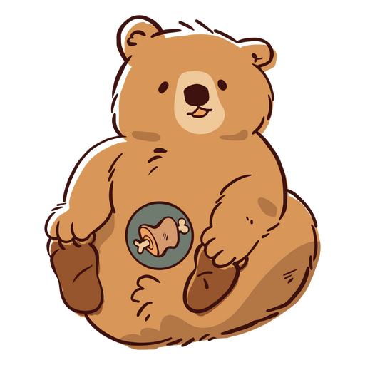 Bear cartoon with a cutaway section PNG Design