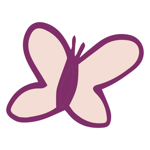 Garabato de mariposa rosa Diseño PNG