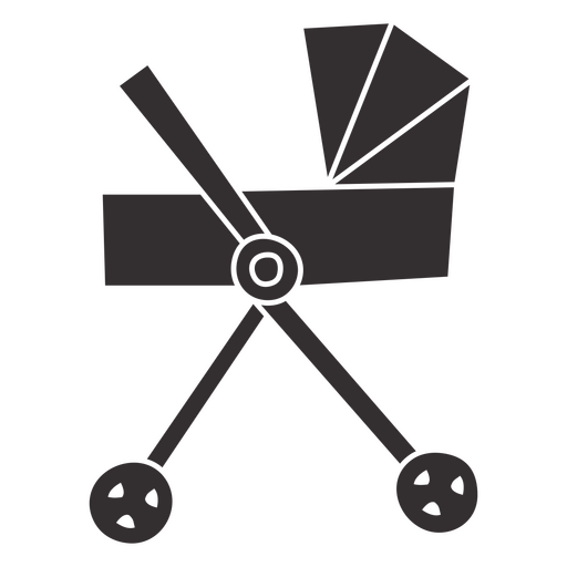 Baby carriage cutout silhouette PNG Design