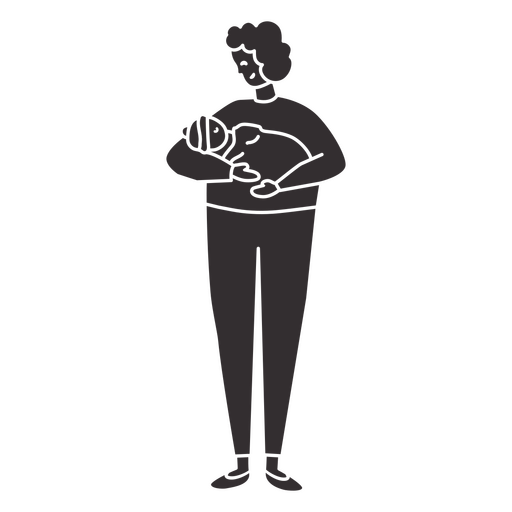 Ausgeschnittene Silhouette eines Erwachsenen, der ein Baby in den Armen hält PNG-Design