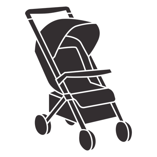 Cut-out silhouette of baby pushchair PNG Design