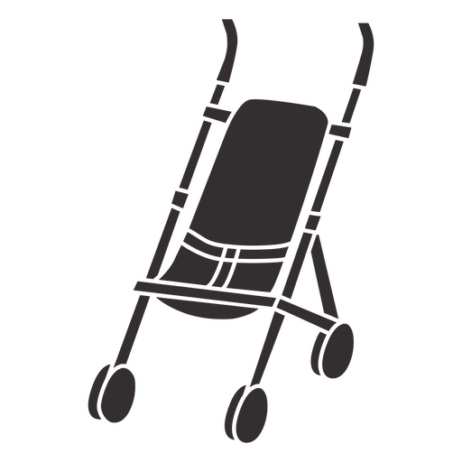 Cut-out silhouette of baby stroller PNG Design
