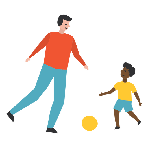 Adult playing ball with a kid PNG Design