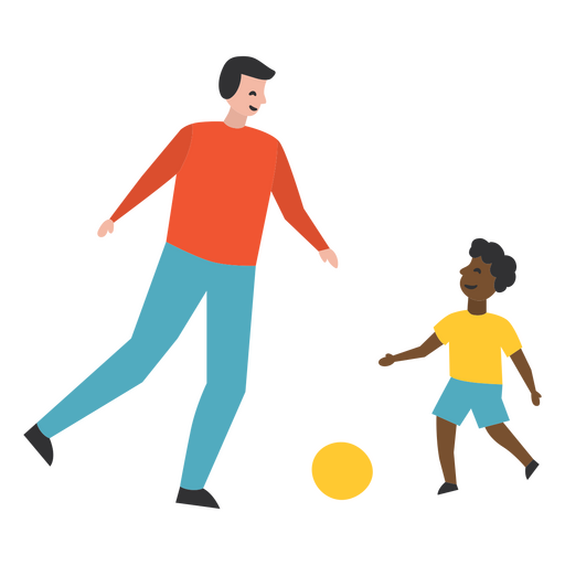 Adulto jugando a la pelota con un niño Diseño PNG