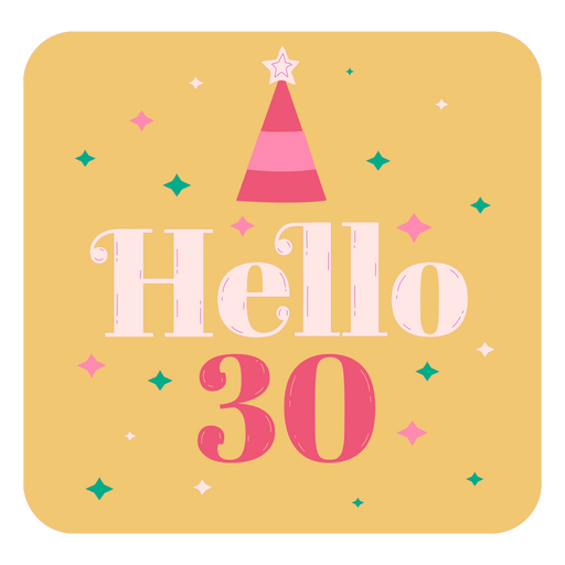  Sticker with the message Hello 30 PNG Design