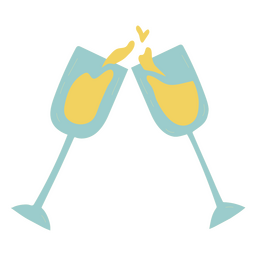 Champagne glasses in a toast PNG Design