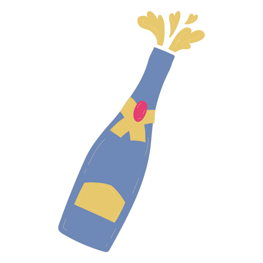 Imagem plana de garrafa de champanhe Desenho PNG