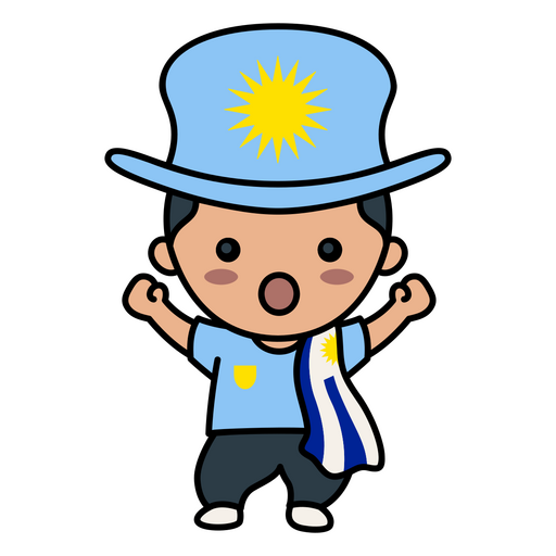 Aficionado al fútbol de Uruguay Diseño PNG