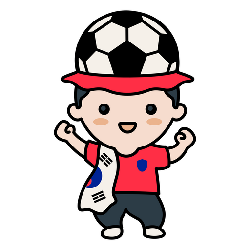 Aficionado al fútbol de Corea del Sur Diseño PNG