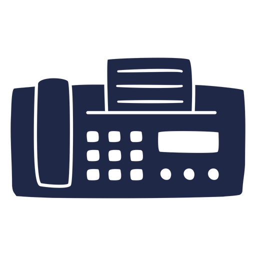Black and white silhouette of a fax machine PNG Design