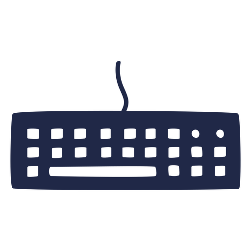 Schwarz-Weiß-Tastatur-Silhouette PNG-Design