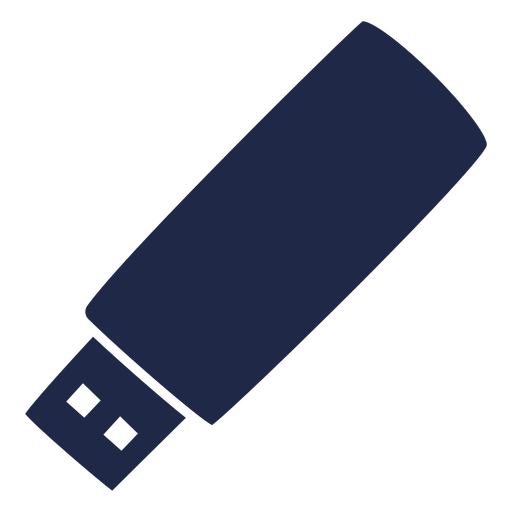 Black and white pendrive silhouette PNG Design