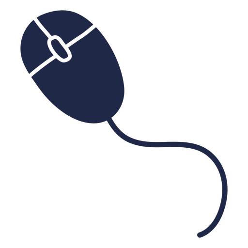 Black and white cutout of a computer mouse PNG Design