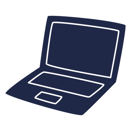 Black and white cutout of a laptop PNG Design