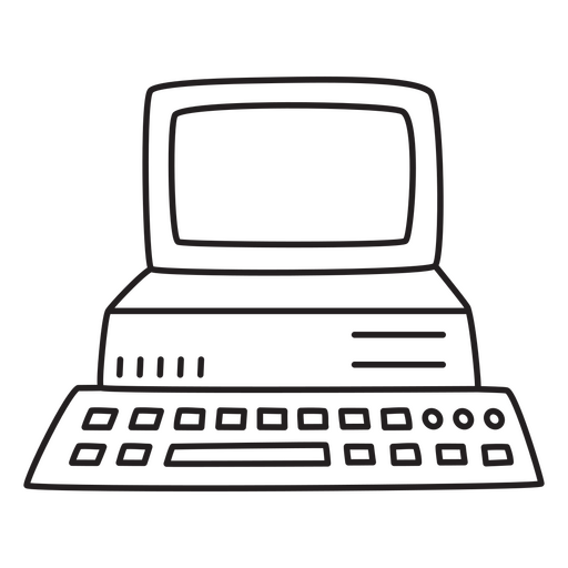 Stroke Design Of A Desktop Computer PNG & SVG Design For T-Shirts