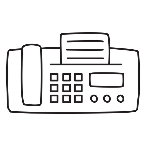 Diseño de trazo de una máquina de fax. Diseño PNG