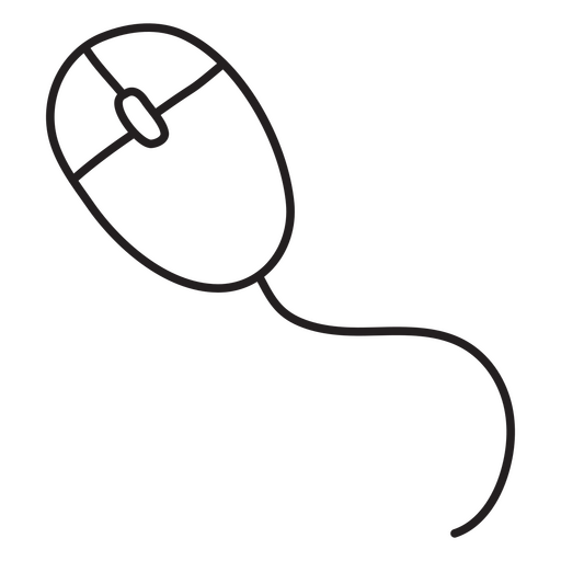 Representación de trazo de una computadora con mouse Diseño PNG