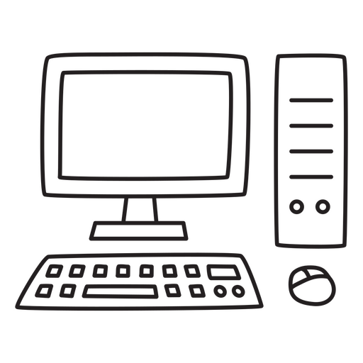 Stroke design of a personal computer PNG Design