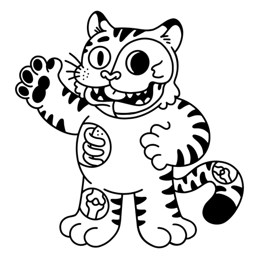 Recorte anatômico de um tigre Desenho PNG