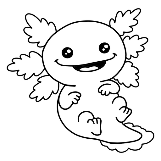 Adorable smiling axolotl PNG Design