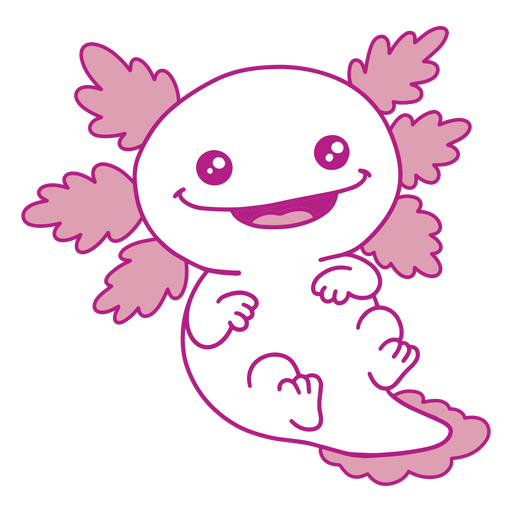 Charming smiling axolotl PNG Design