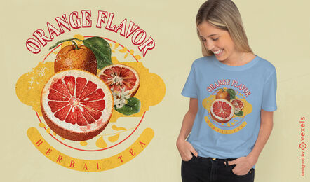 Orange and grapefruit vintage t-shirt psd