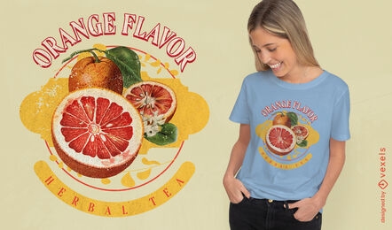 Orange und Grapefruit Vintage T-Shirt psd