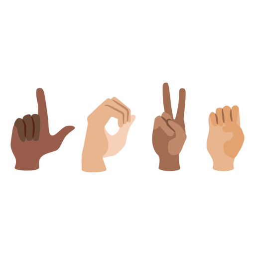 Comunicação inclusiva em língua de sinais Desenho PNG