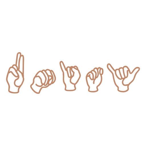 Hands practicing sign language PNG Design