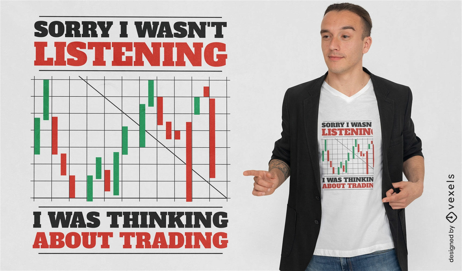Trading chart finances job t-shirt design