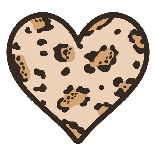 Mesmerizing heart-shaped animal fur pattern PNG Design