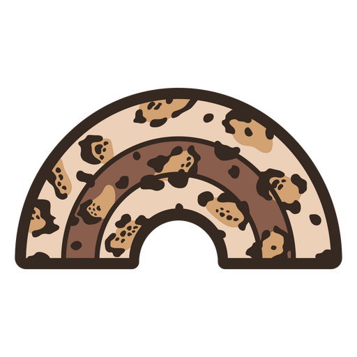 Textura animal em moldura em forma de arco-íris Desenho PNG