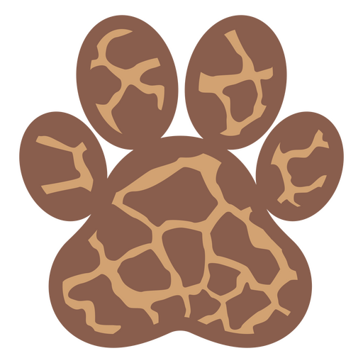 Eye-catching predator print in paw-shaped frame PNG Design