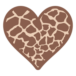 Pêlo de padrão animal hipnotizante com manchas em moldura em forma de coração Desenho PNG