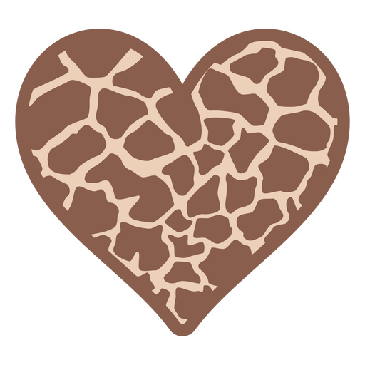 Pêlo de padrão animal hipnotizante com manchas em moldura em forma de coração Desenho PNG