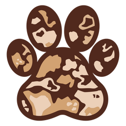 Design animal distinto em moldura em forma de pata Desenho PNG