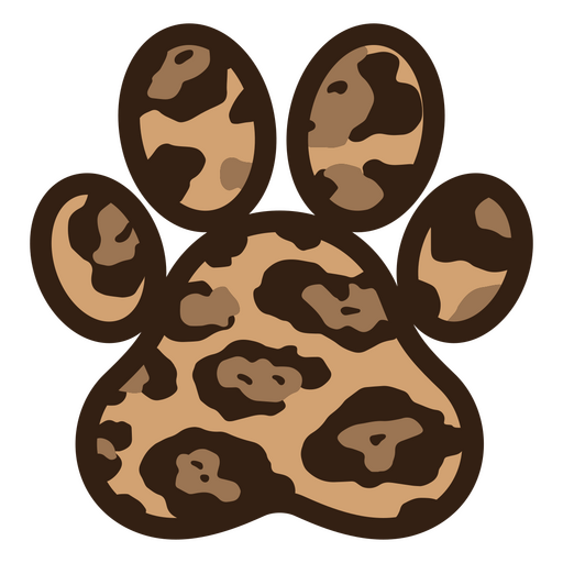 Motivo animal chamativo com manchas em moldura em forma de pata Desenho PNG