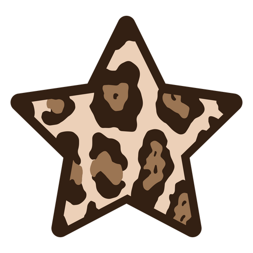Animal pattern texture in star-shaped frame PNG Design