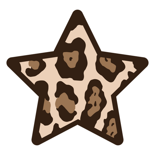 Textura de patrón animal en marco en forma de estrella Diseño PNG