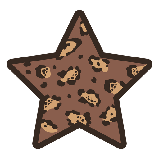 Animal pattern motif with spots in star-shaped frame PNG Design