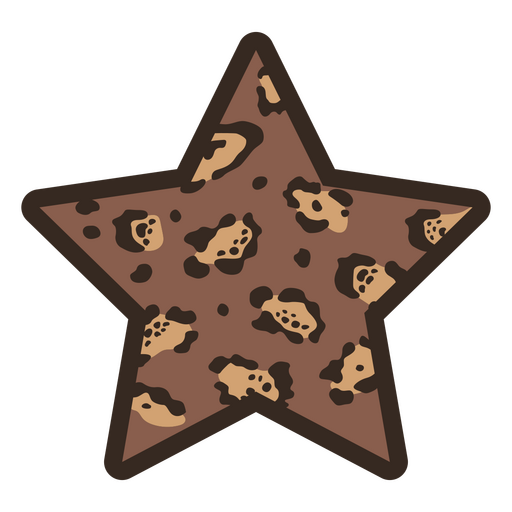 Motivo de padrão animal com manchas em moldura em forma de estrela Desenho PNG