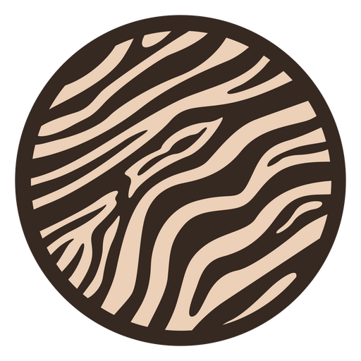 Animal fur design with stripes in circle-shaped frame PNG Design