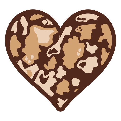 Animal camouflage in heart-shaped frame PNG Design